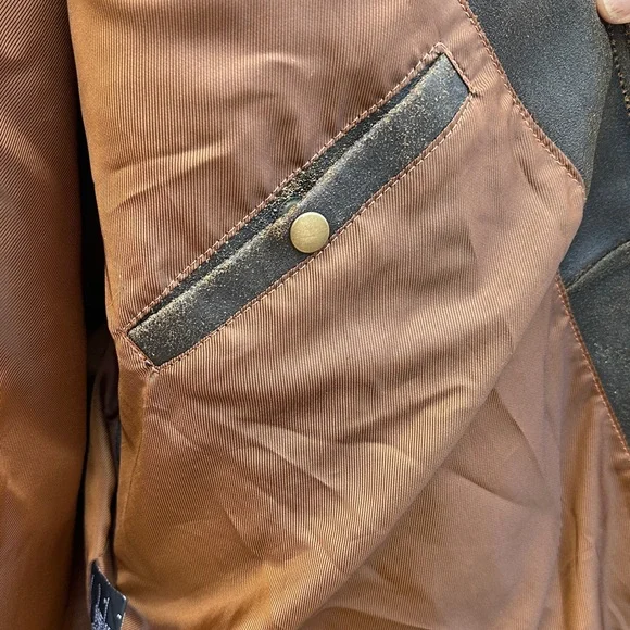 Harley-Davidson Vintage Distressed Brown with Black trim Leather Bomber Jacket - Picture 7 of 16